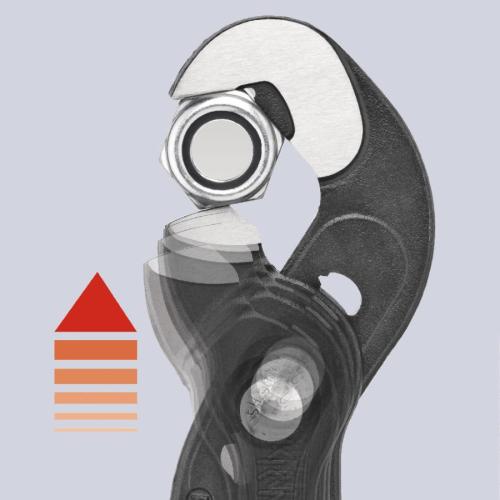 Knipex Multiple Slip Joint Spanner Plastic Coated Grey Atramentized 250mm 87 41 250